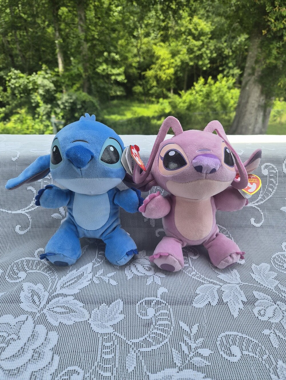 Disney Stitch And Angel TY beanie Babies